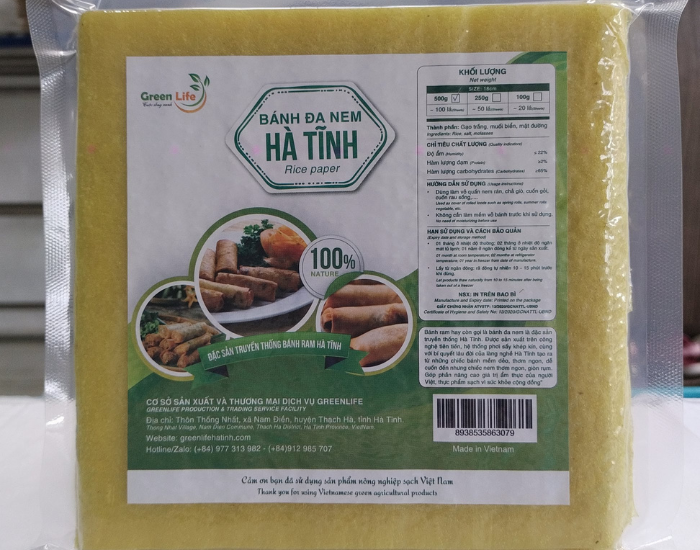 Bánh Ram (bánh đa nem) Nghệ Hà Tĩnh Greenlife loại 500g 